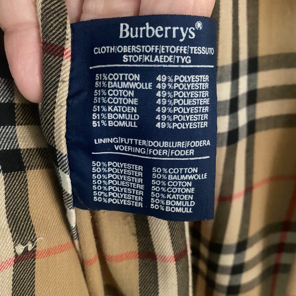 Vintage Burberry Trench Coat Women 10 Long; Beige Belted Lined Burberrys - Picture 13 of 16